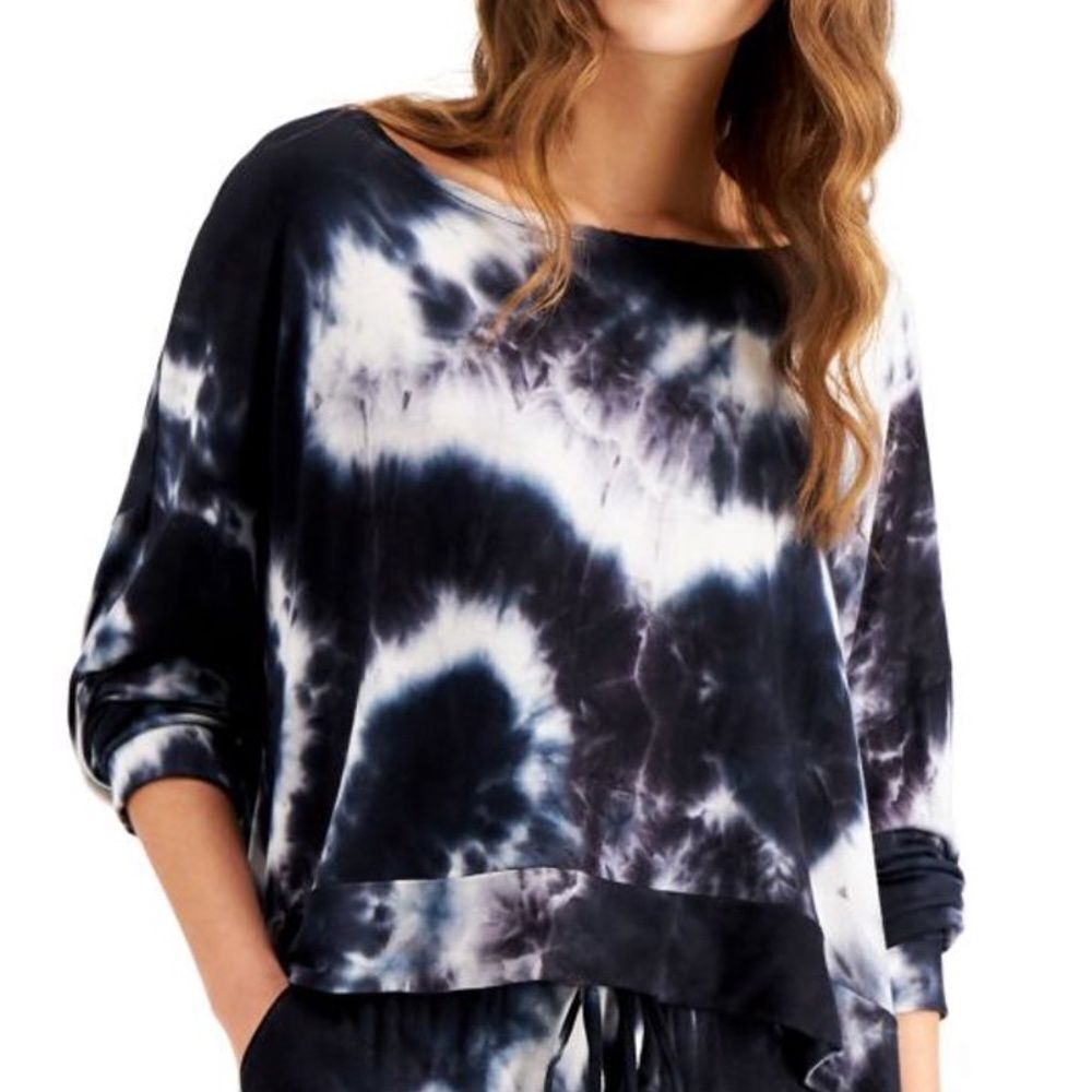 Jenni intimates, top pajama for women size XXL color navy tie dye